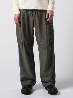 【予約品 4月19日(日) 18時締切】natural blend wool easy cargo / ナチュラルブレンドウール イージーカーゴパンツ / ナチュラル×ブラック