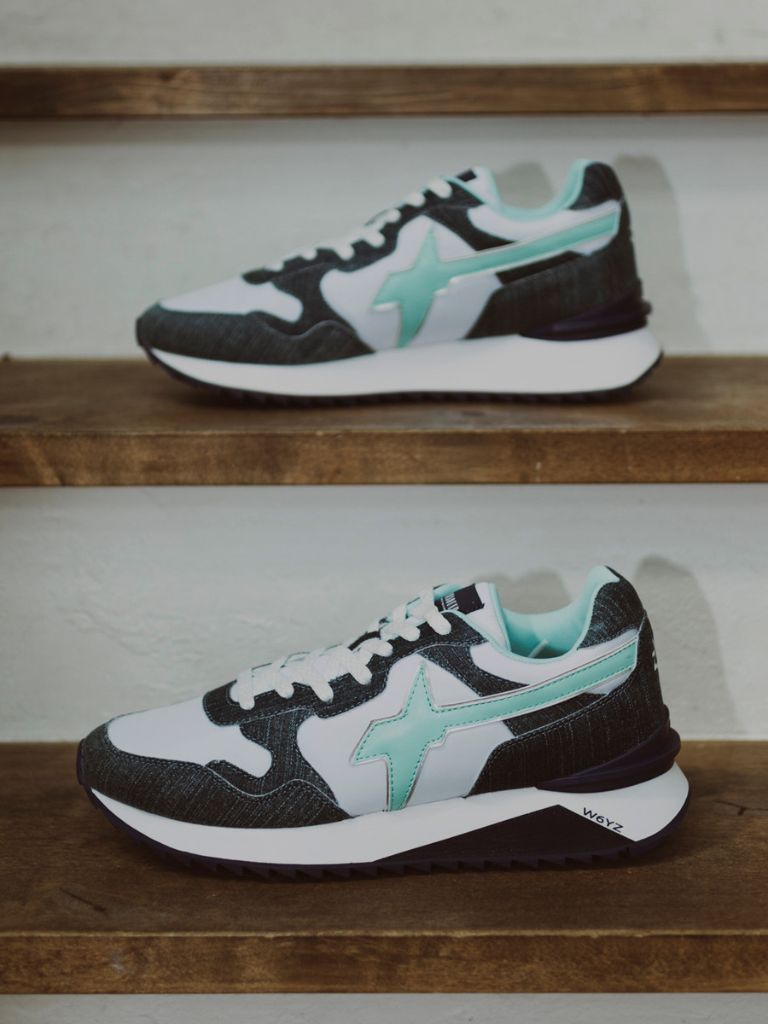 コラボ限定 W6YZ×RESOUNDCLOTHINGコラボスニーカー / ブルーグリーン