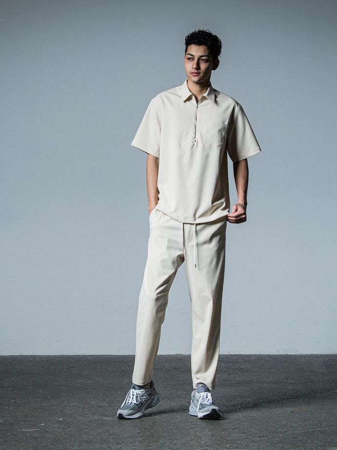 《予約品》 PULLOVER HALF SHIRT  / ハーフジップシャツ / ベージュ