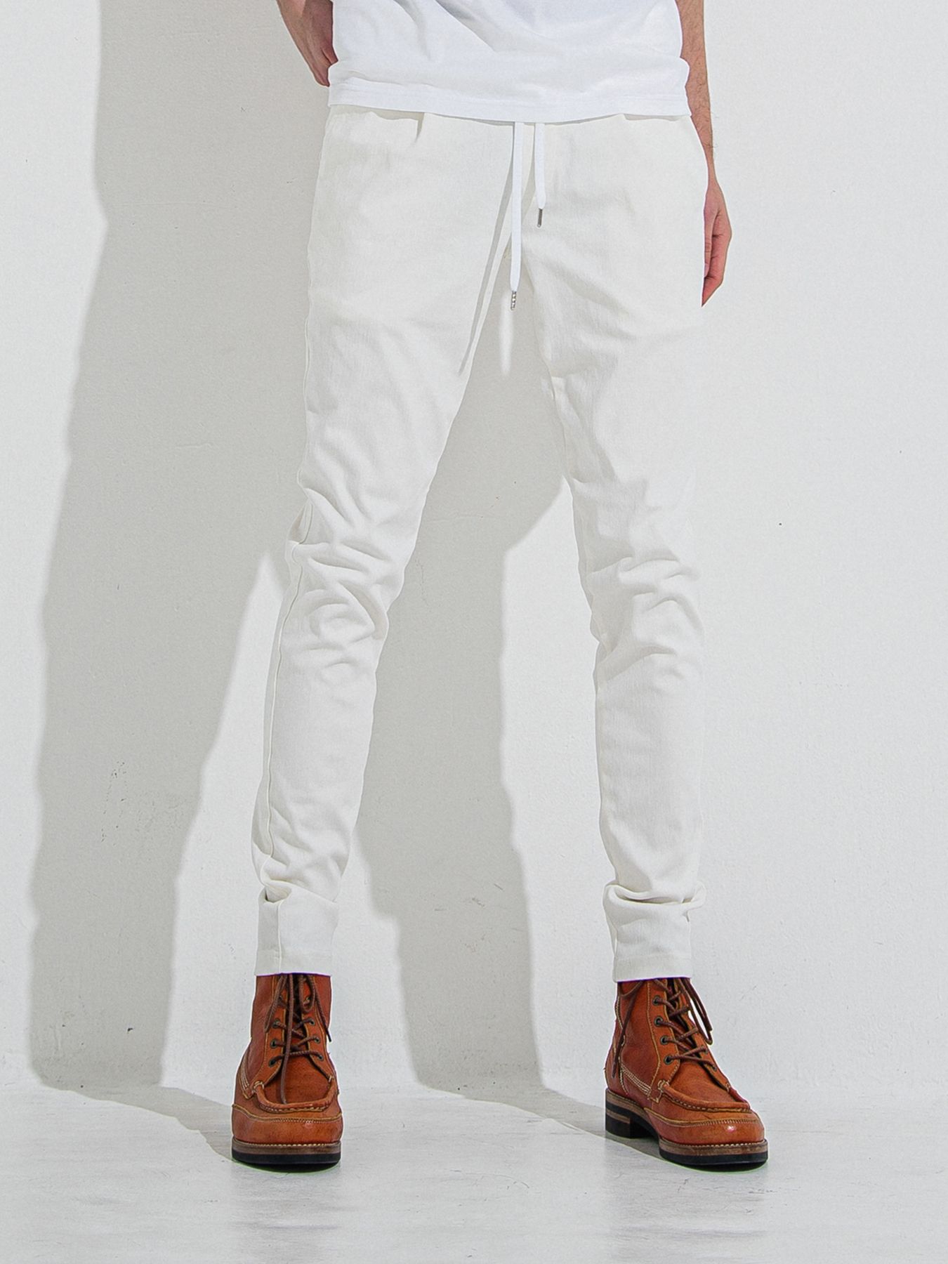DENIM JERSEY CHRIS EASY TUCK PT / デニムジャージクリスイージータックパンツ / ホワイト
