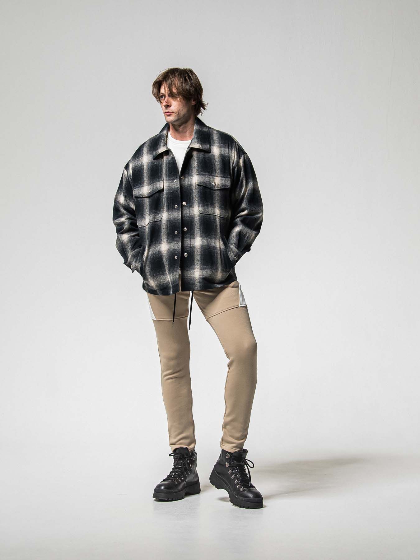 【予約品 8月31日(日) 締切】FLANNEL CHECK JK / フランネルチェック ジャケット / ブラック