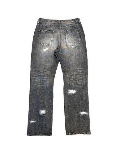 《予約品8月31日 23時55分締め》 CRASH DENIM A / クロスガンスワロフスキー付きデニムパンツ / ブラック 【roarguns 】 2024年2月入荷予定