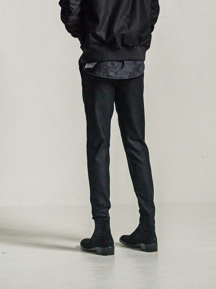 《予約9月1日18時締め》 PAT TIGHT EASY PANTS  / カシミアウールタイトパンツ / ブラック