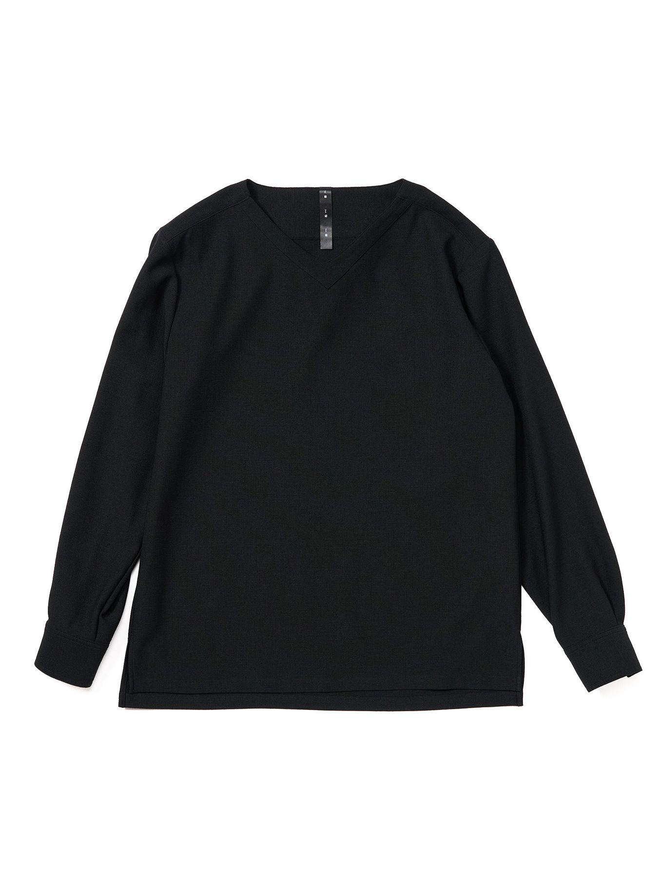 【予約品 9月23日(火) 締切】boat V-neck pullover shirt / ボートVネック プルオーバーシャツ / ブラック