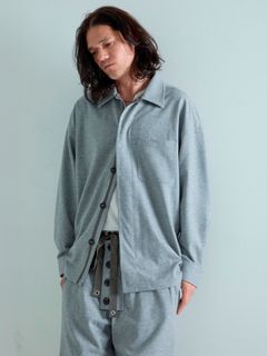 【予約品 】Woolnapp shirts / ウールシャツ / 杢グレー