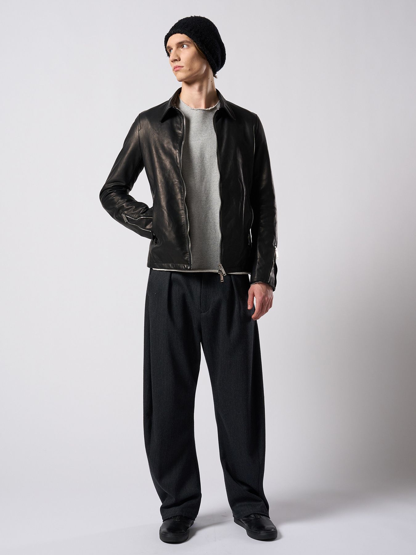 【予約品 4月19日(日) 18時締切】leather single riders / レザーシングルライダース / ブラック