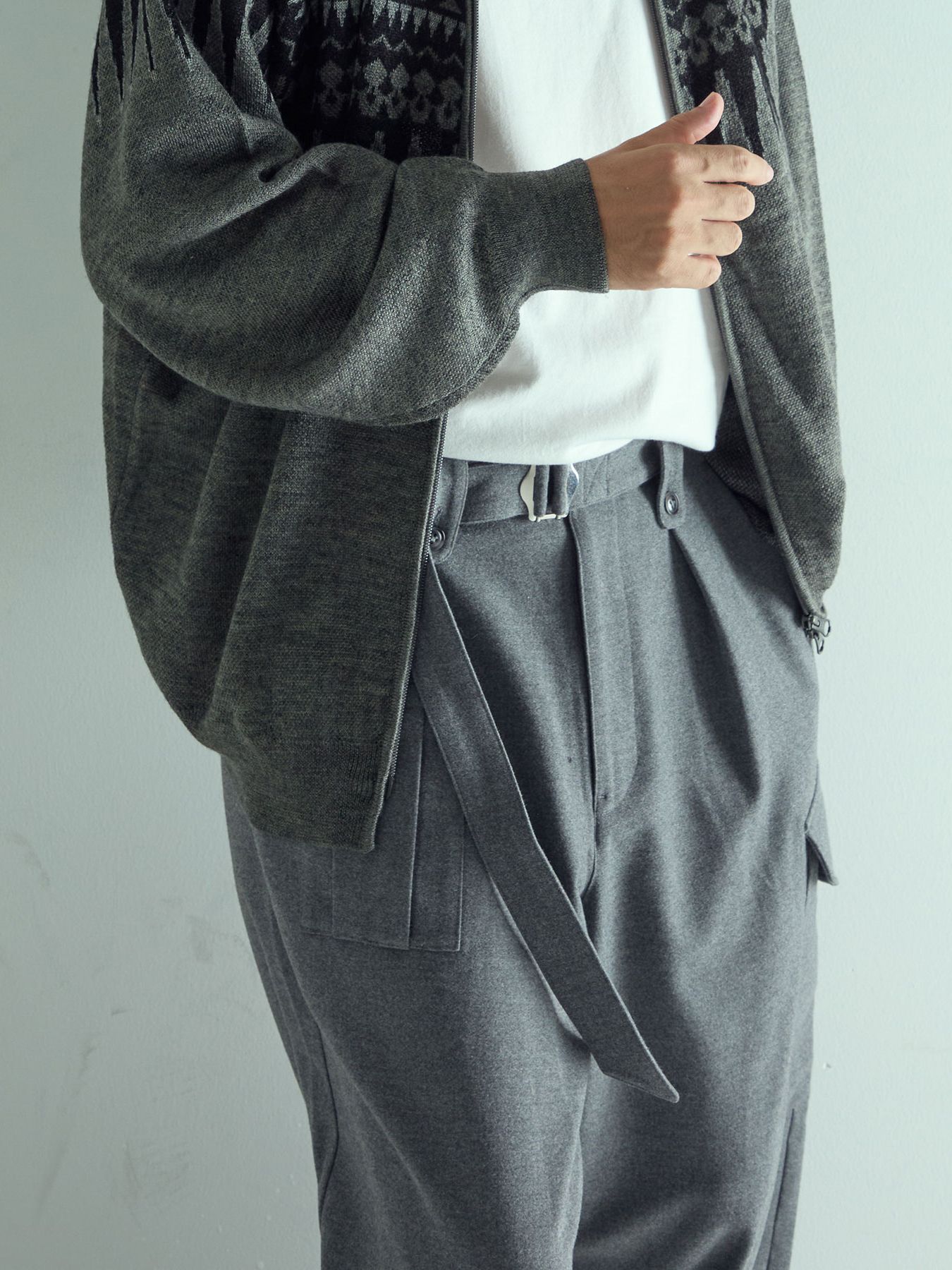 【予約品 】WOOLPILOTPANTS / ウールミリタリーパンツ / 杢ライトグレー