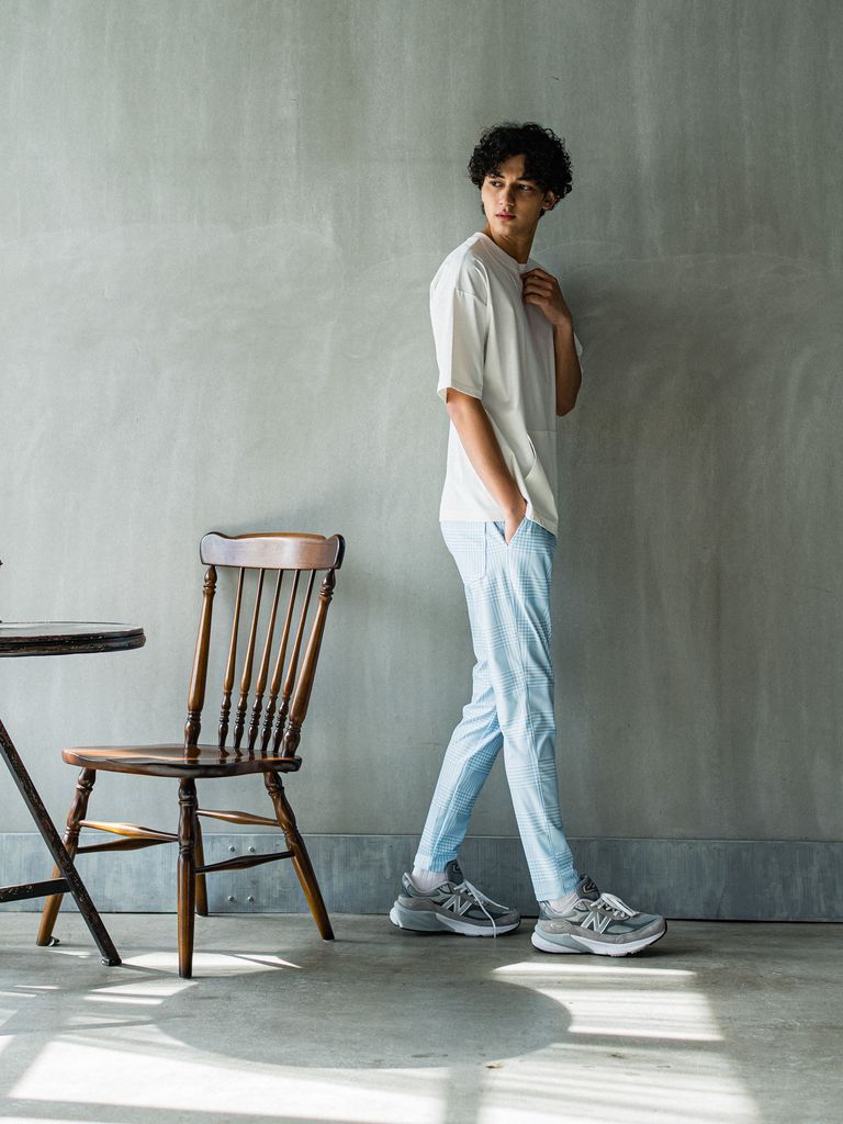 《予約品3月3日18：00締め》 CHRIS EASY TUCK PANTS / イージータックパンツ / グレンチェックサックス