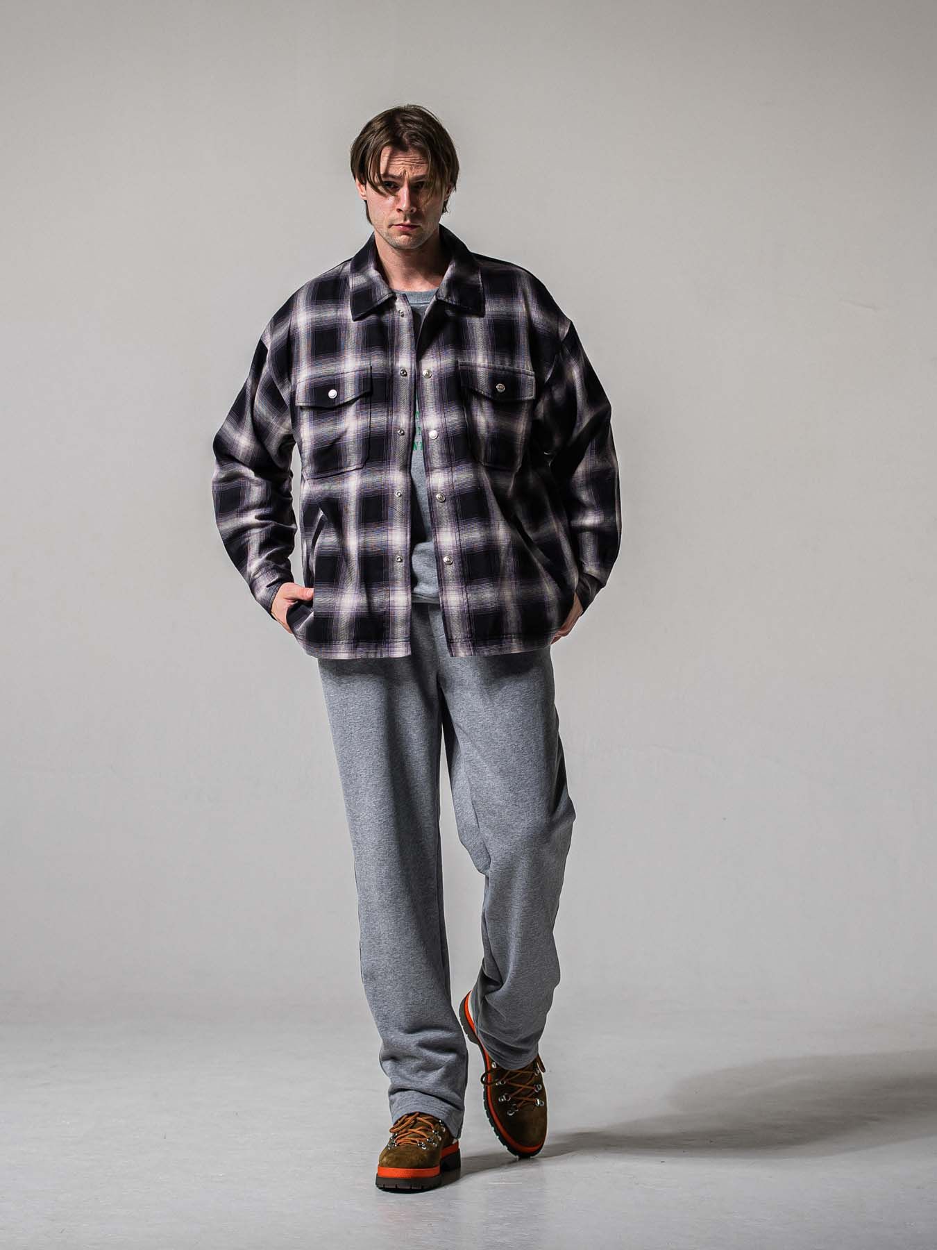 【予約品 11月16日(日) 締切】HF URAKE WIDE TUCK PANTS / 裏毛 セミワイドシルエット ワンタック イージーパンツ / グレー