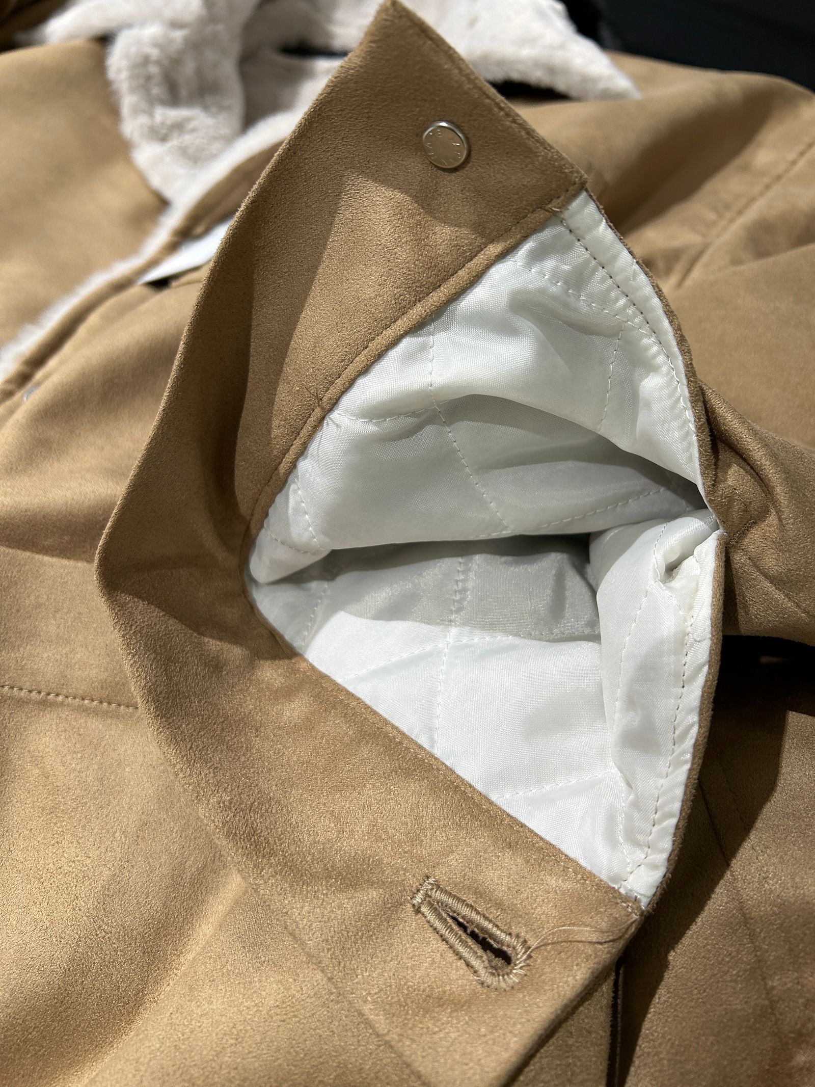 SUEDE FUR CAVER ALL / スウェードファーカバーオール / ベージュブラウン