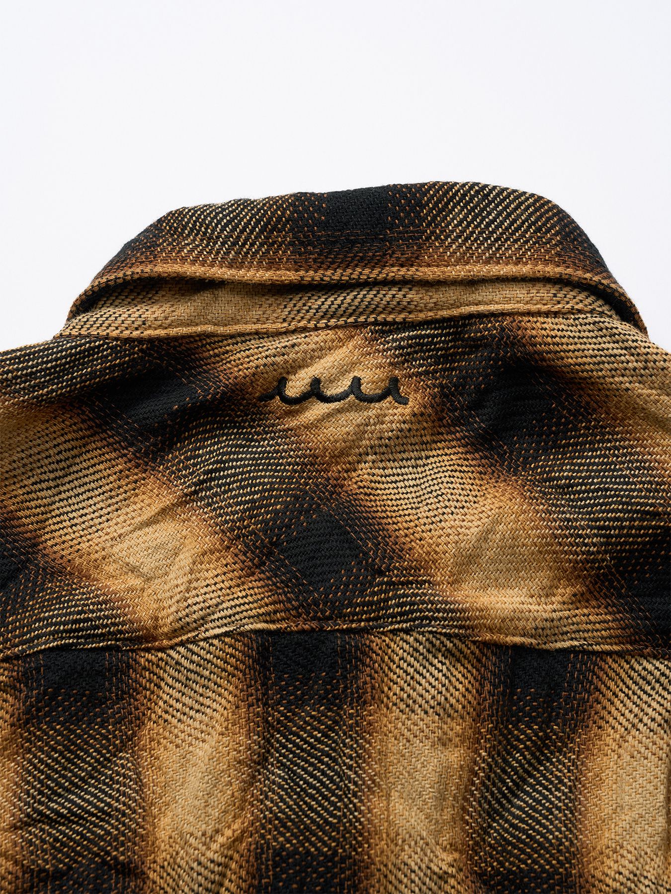 【予約品】muta × wjk collection：twist wrinkle check shirt / シワ加工チェックシャツ / イエローチェック