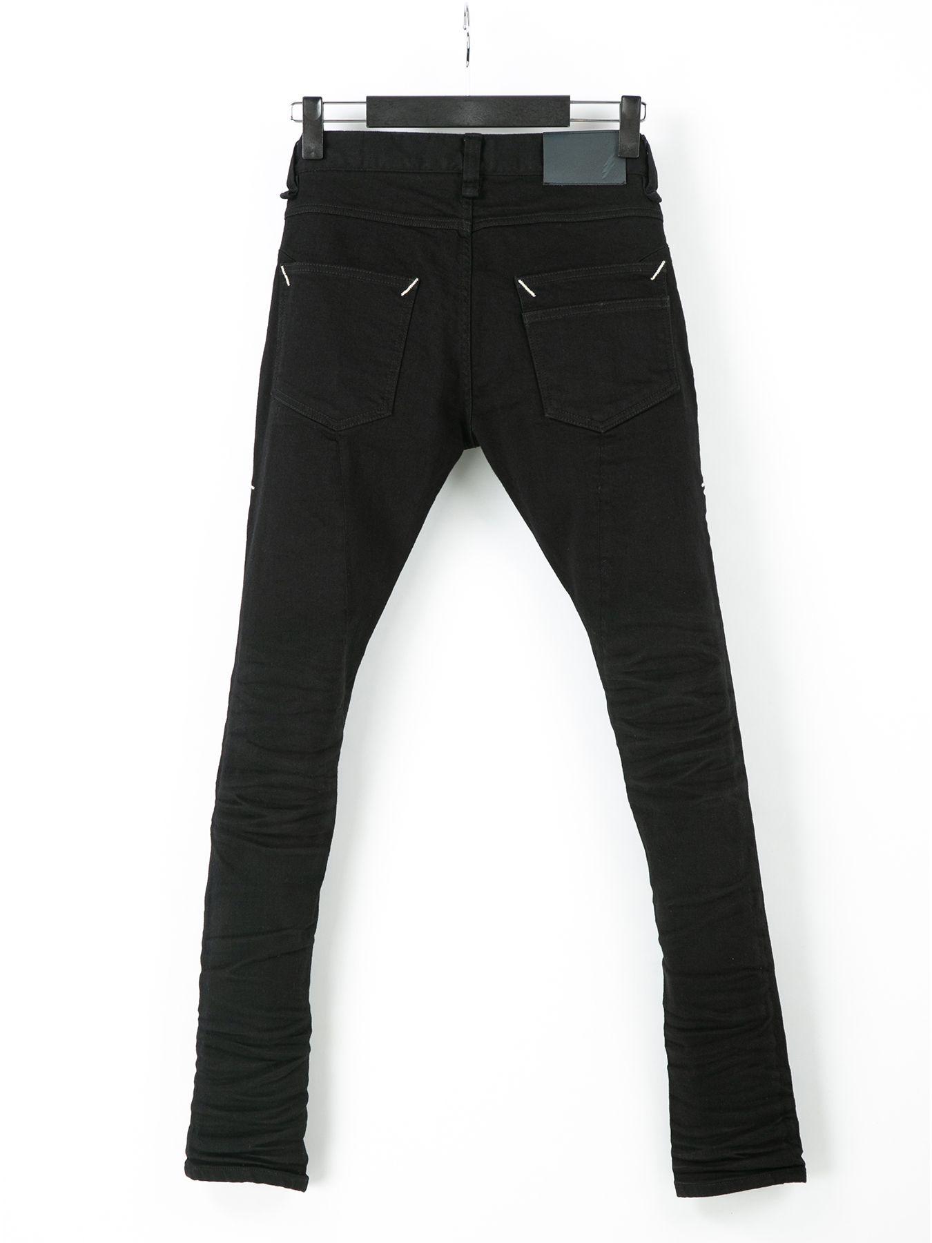 【予約品 10月12日(日) 締切】11oz Organic Cotton Stretch Denim Skinny Jeans / 11oz オーガニックコットン ストレッチデニム スキニー / Skinny John / ブラック（ワンウォッシュ加工）