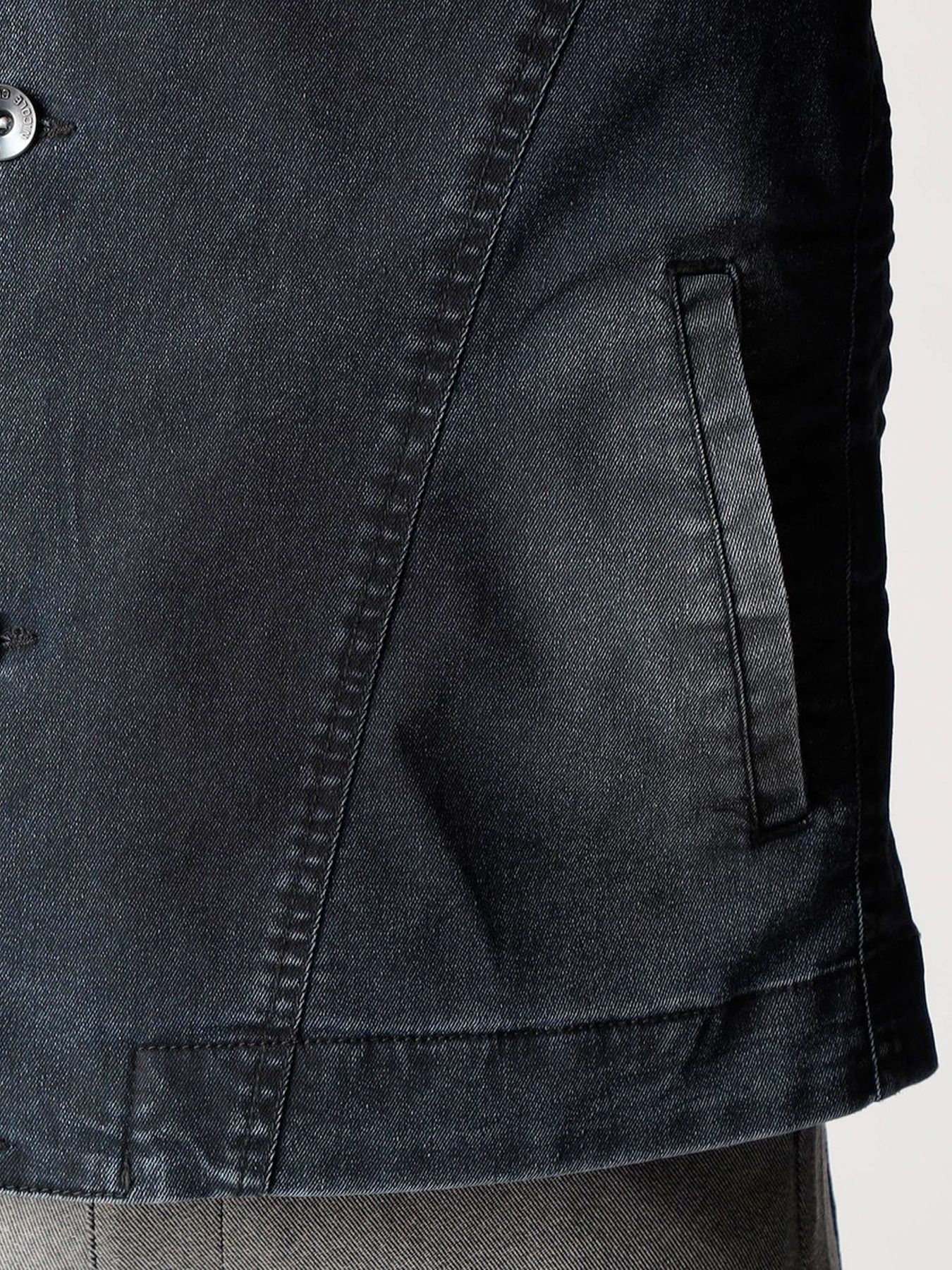 ショートスタンドカラー ブルゾン / インディゴ ブラックコーティング 【NICOLE CLUB FOR MEN】