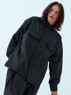 Woolaround / オーバーシャツ / 杢ブラック
