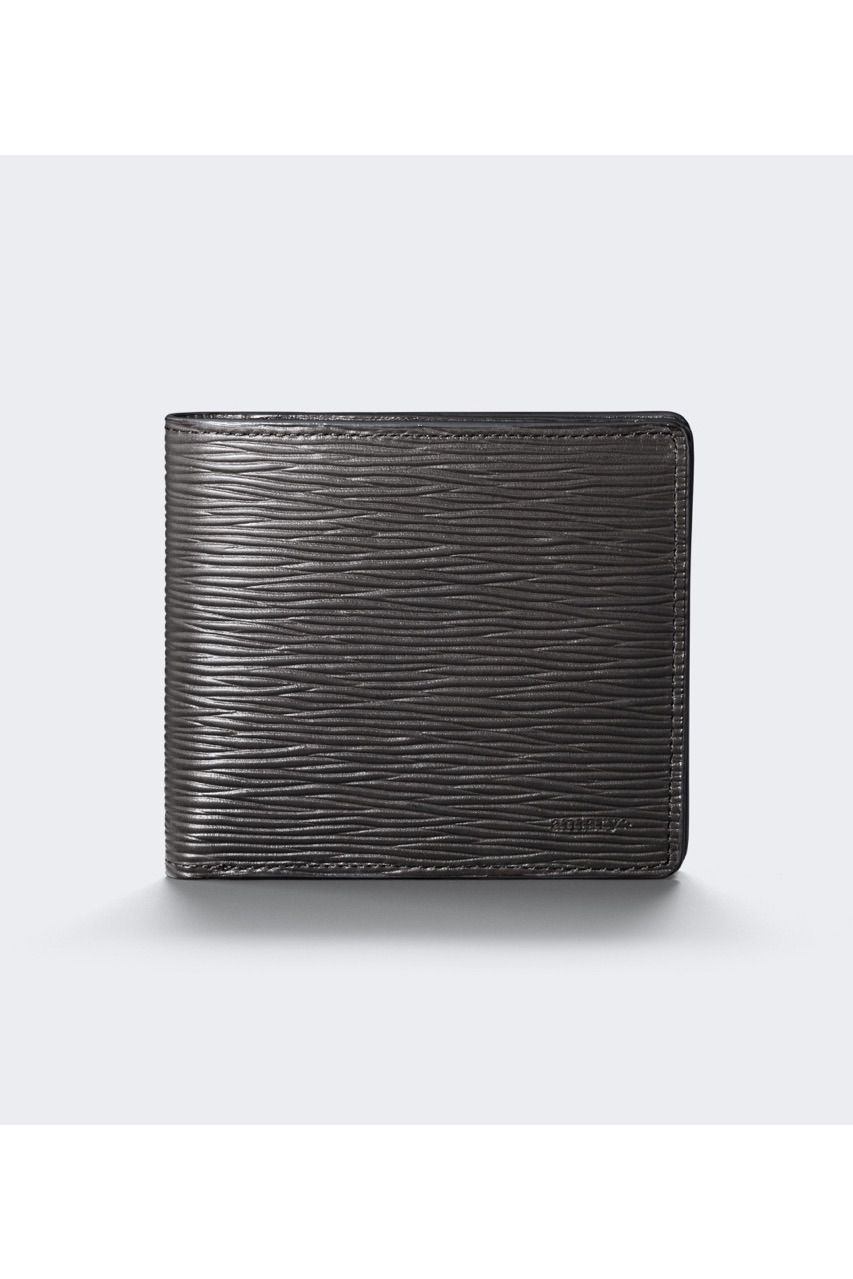 二つ折りウォレット Wave Leather / Gray 【aniary】