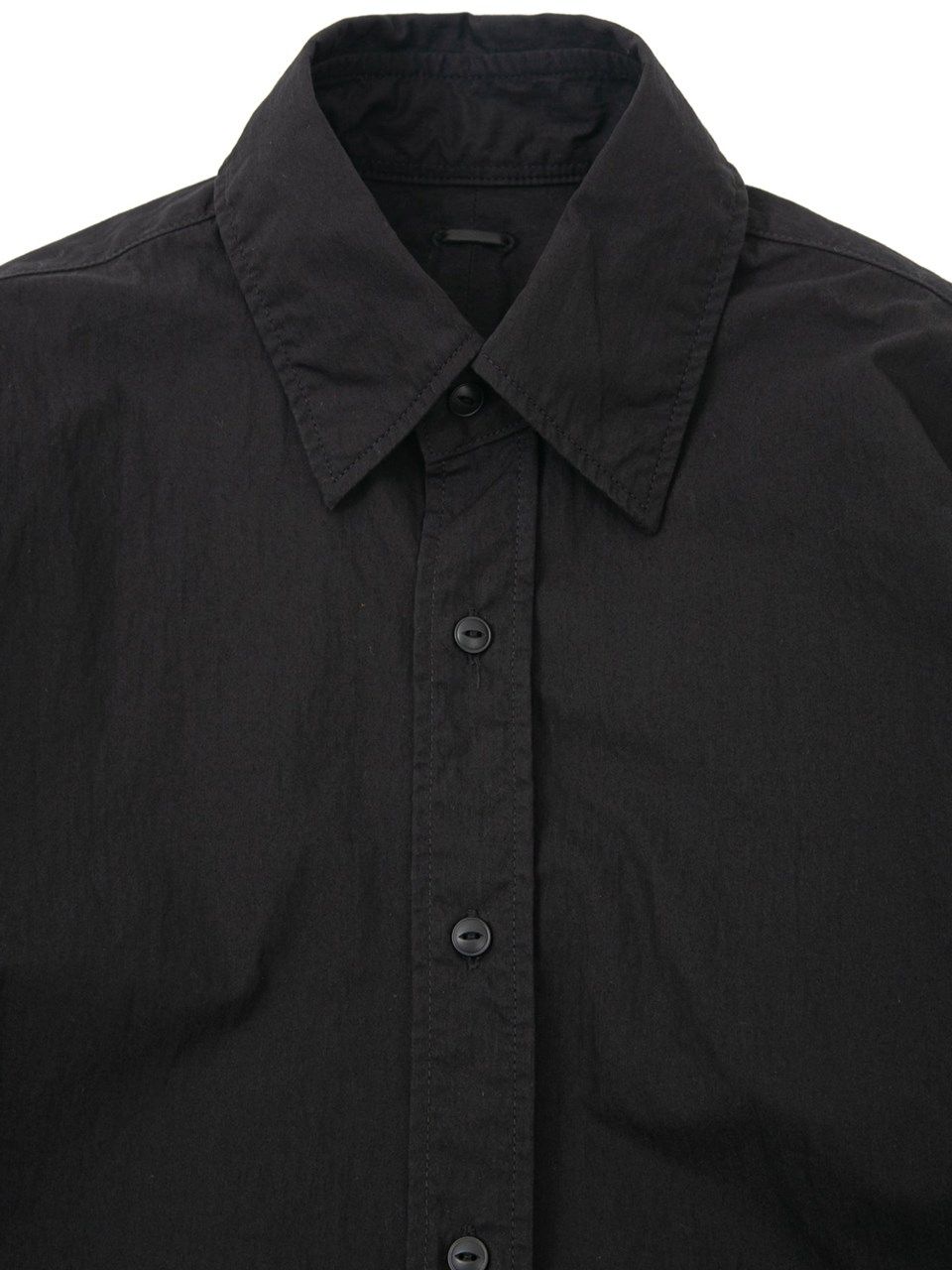 後染めコットンナイロンウェザークロス シャツ / Shirts / ブラック 【STRUM】