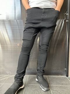 High Power Stretch Denim Semi Sarouel Pants / セミサルエルパンツ /ウオッシュブラック