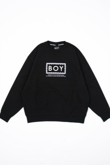 CHAIN DESIGN DOUBLE FACE SWEAT/ ブラック 【BOY LONDON】