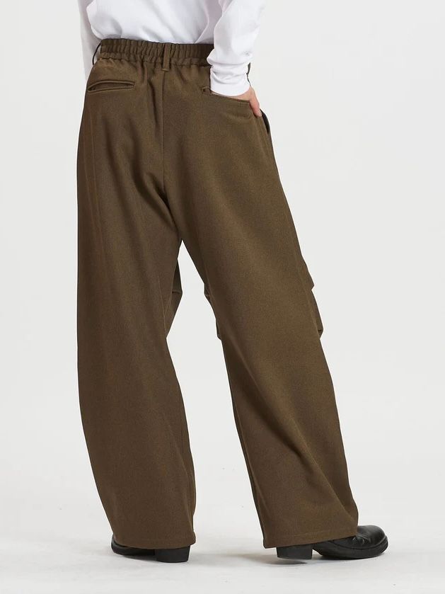 ツータックイージーパラシュートトラウザーズ ブラウン【NOID.】