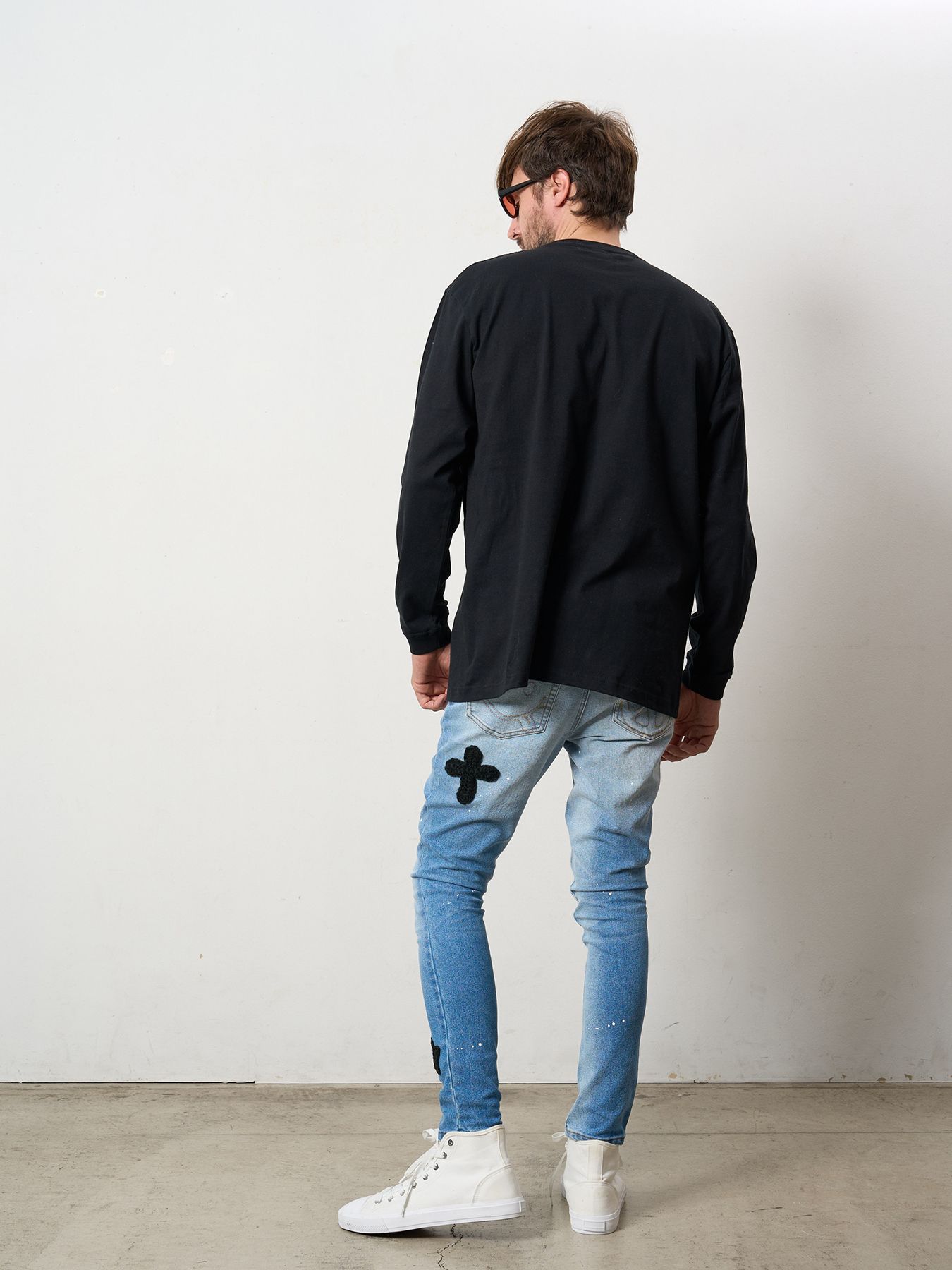 【予約品 5月8日(木) AM10時 締切】 5.6ozコットン天竺JUST WANNA HAVE FUNSシークイン LS Tシャツ / ブラック