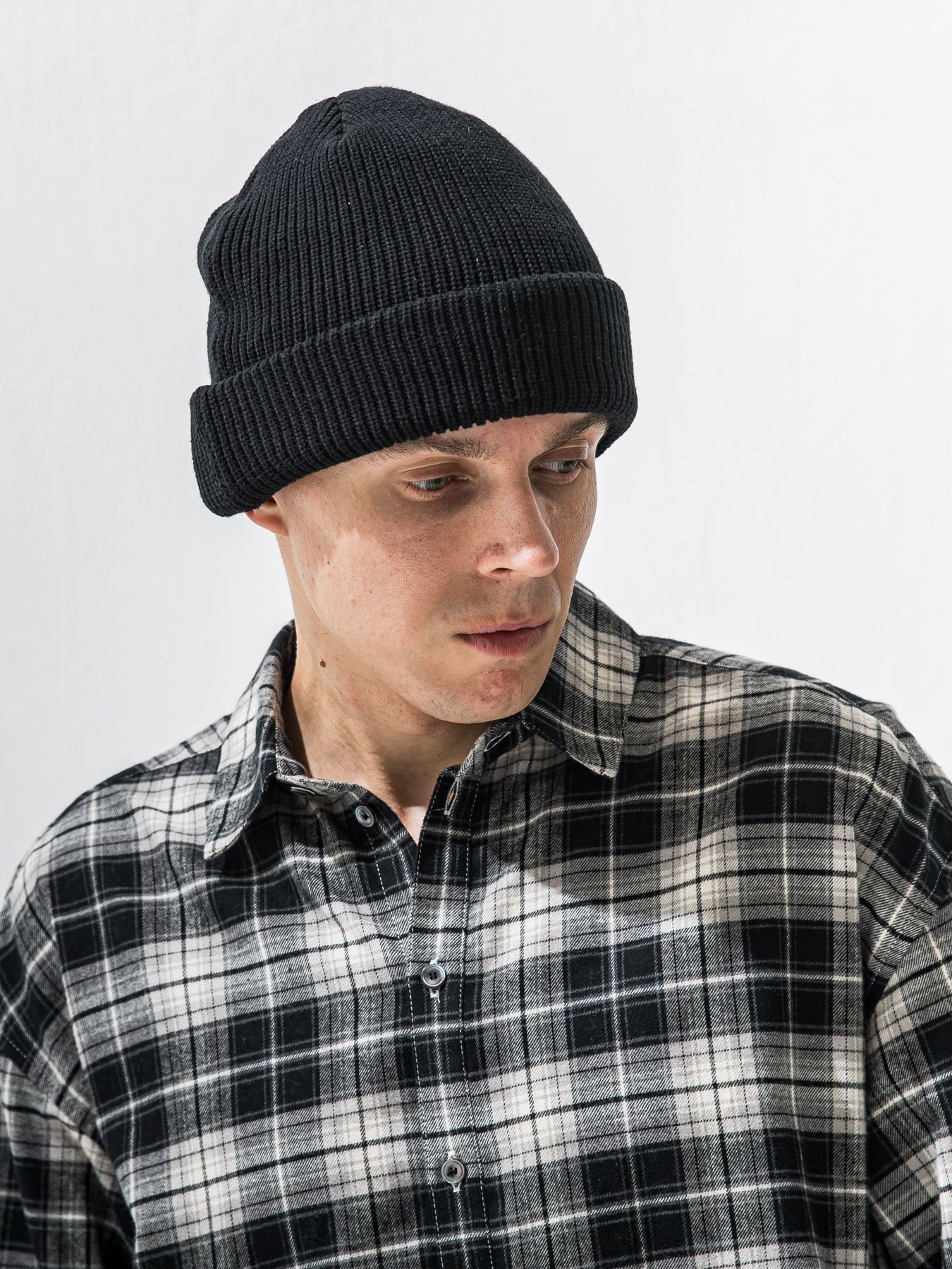 【予約品 9月6日(日) 締切】COTTON KNIT CAP / コットン ニットキャップ / ブラック×ブラック