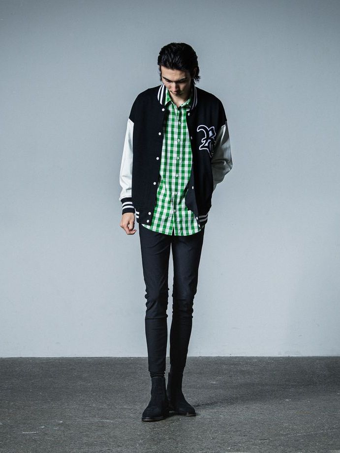 《予約品》 RC JERSEY OVER VARSITY JACKET / スタジャン / ブラック