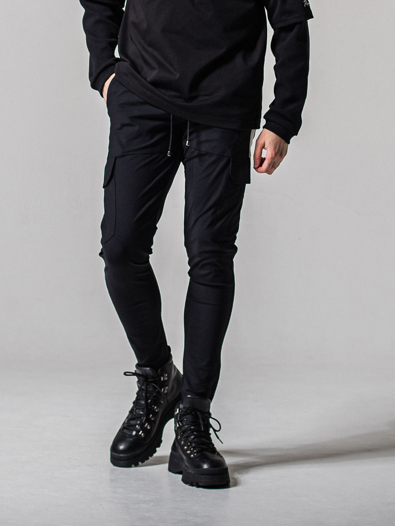 【予約品 11月16日(日) 締切】DARREL CARGO PT / ダレル ナイロンカーゴパンツ / ブラック