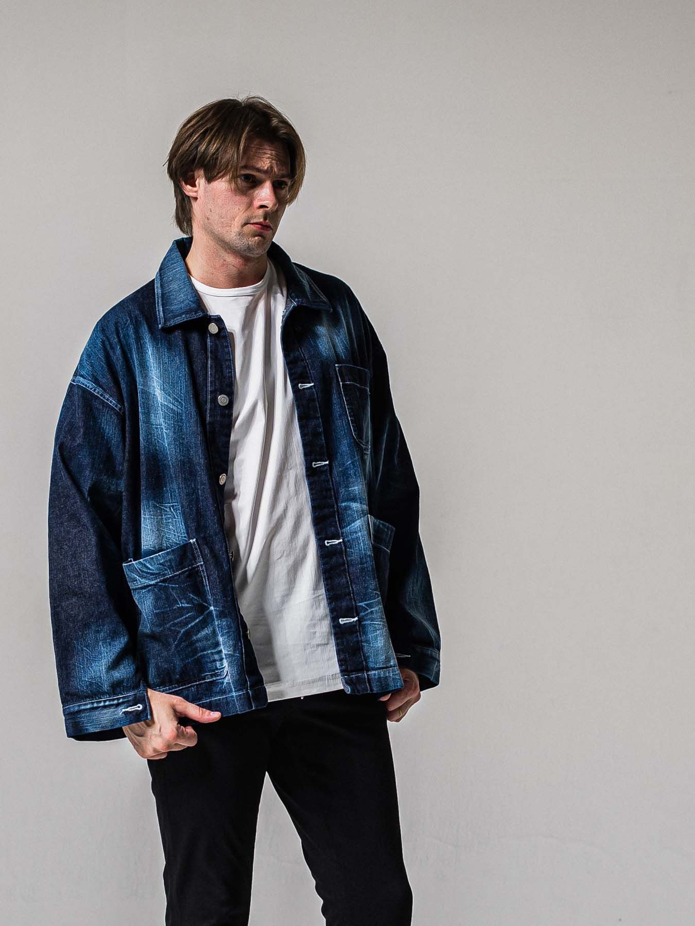 【予約品 11月16日(日) 締切】RC COVER ALL / ライトデニムカーバーオールジャケット / ダークインディゴ