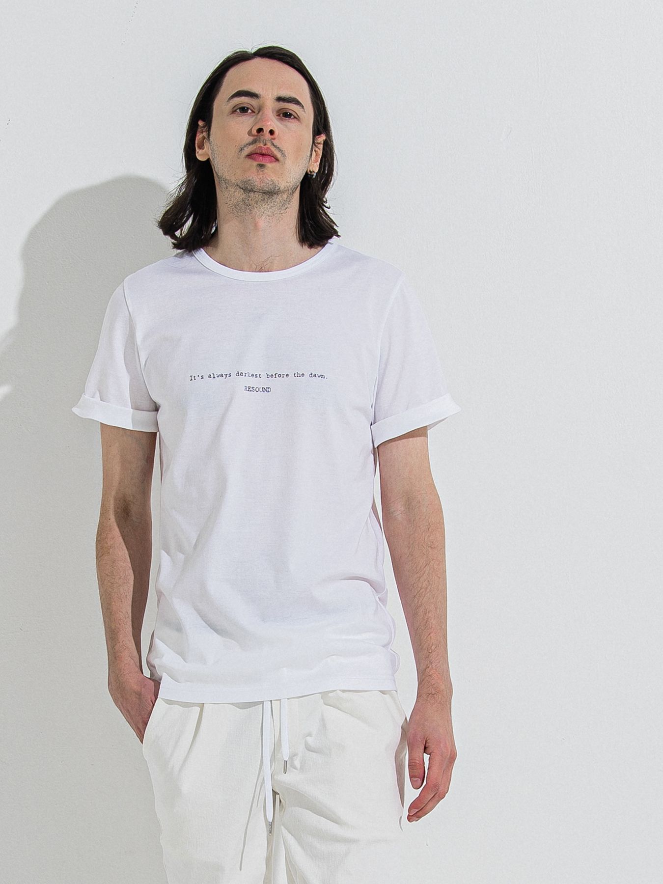 GIZA DAWN ROLL UP TEE / ギザドーンロールアップTシャツ / ホワイト