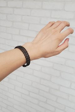MARINA TRIPLE CHAIN BANGLE / SV925.MATTE BK