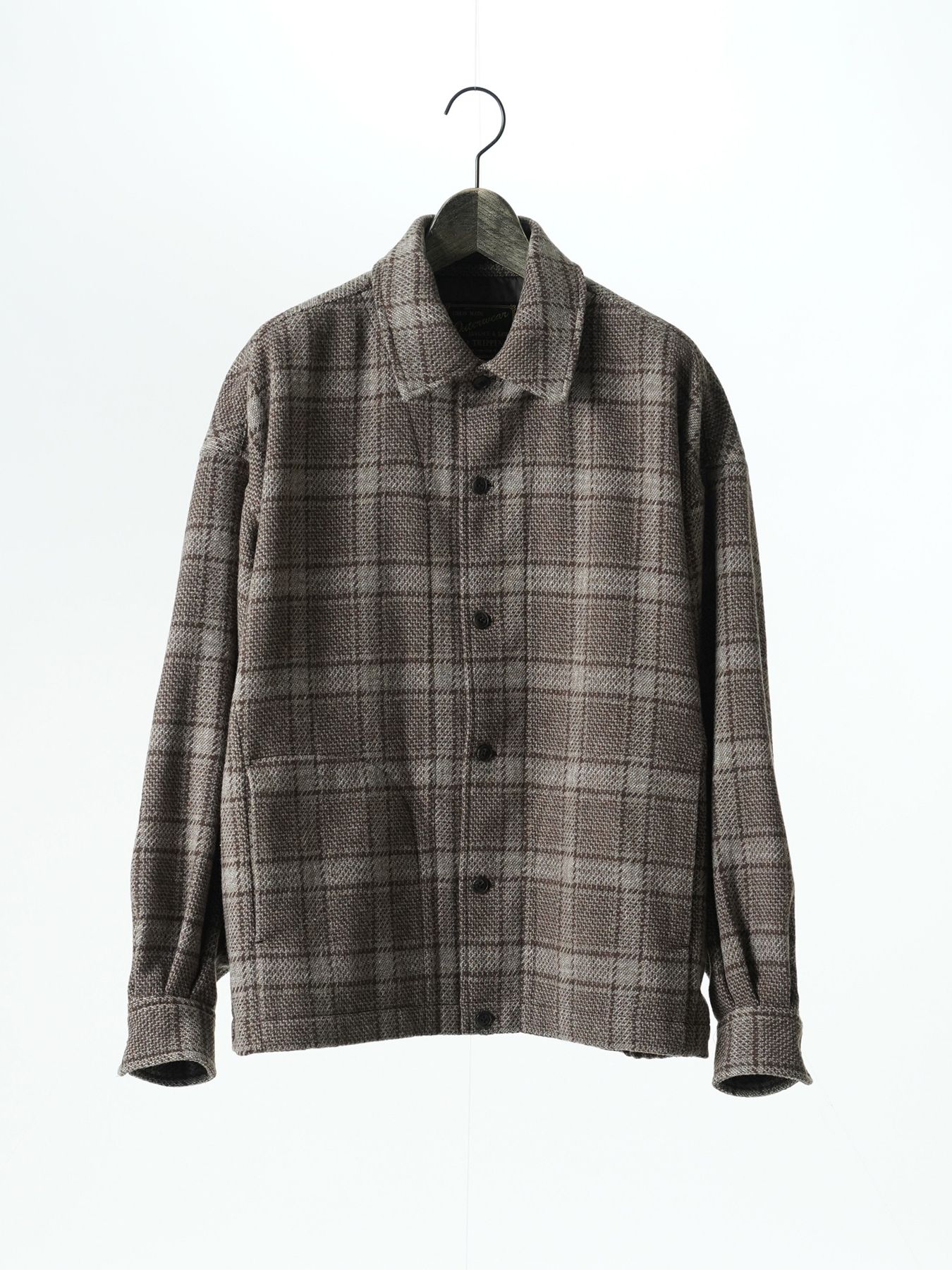 【予約品 5月6日(水) 締切】WOOLCHECK-SPORTJACKET / ヴィンテージシャツジャケット / ブラウン系
