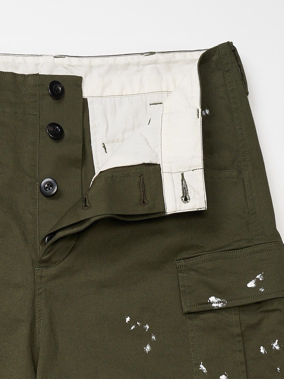 W42 wjk paint cargo shorts カーキ S メンズ
