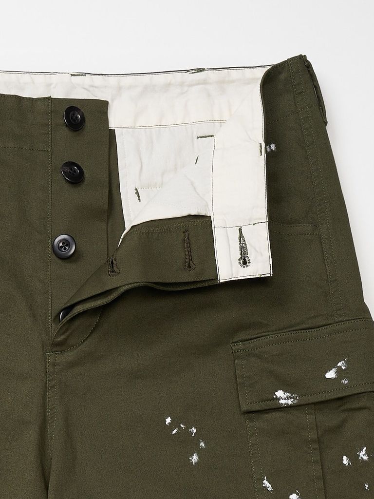 wjk - 《予約品》 paint cargo shorts / ミリタリーショーツ / カーキ 