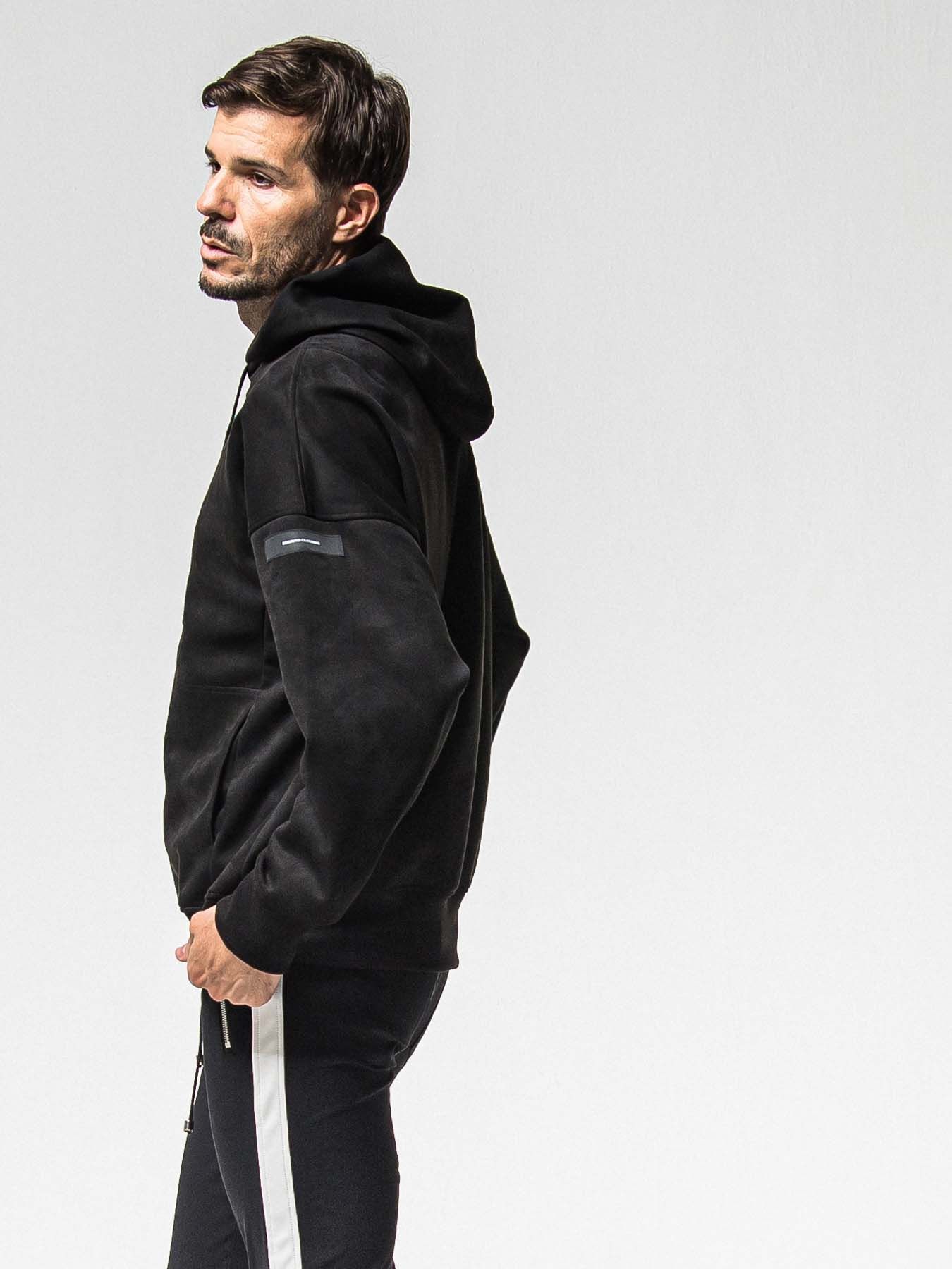 【予約品 8月31日(日) 締切】SUEDE LOOSE HOODIE / スウェード ルーズフーディ / ブラック