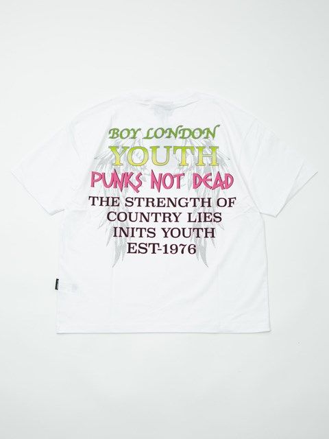 RHINESTONE WING TEE WHITE / Tシャツ / ホワイト 【BOY LONDON】