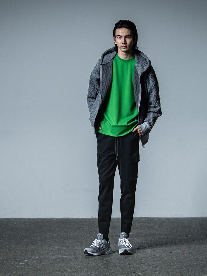 《予約品》 cable drop zip hoodie / パーカー / グレー