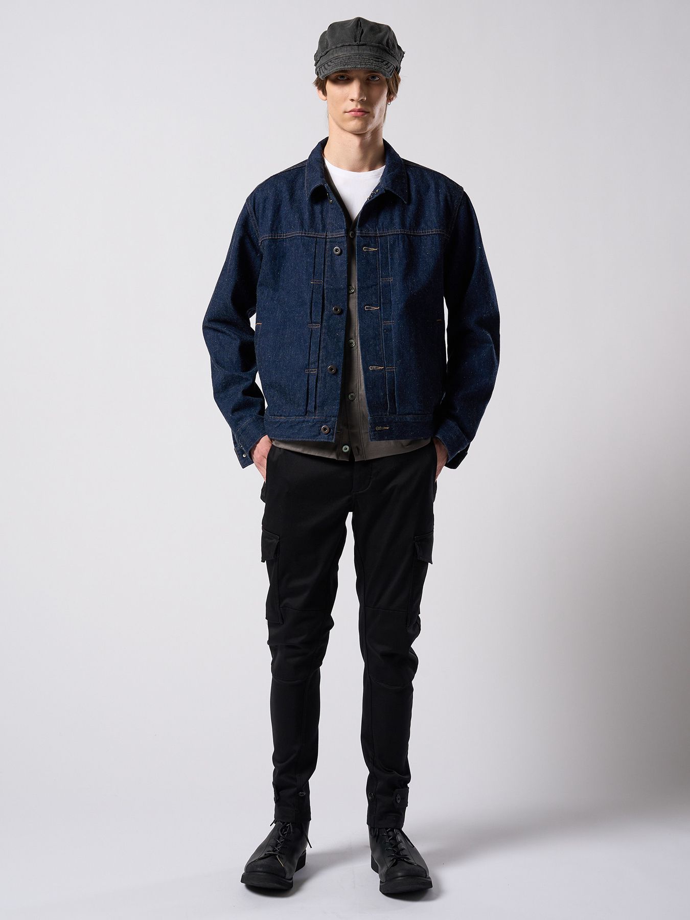 【予約品 4月19日(日) 18時締切】ex.comfy wool middle cardigan / メリノウールジャージー カーディガン / ブラック