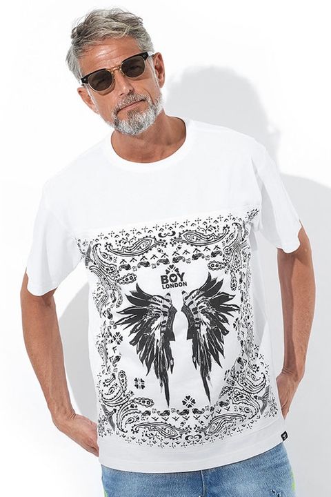 限定ネイティブバンダナ Tシャツ ホワイト 【BOY LONDON】LEON別注T