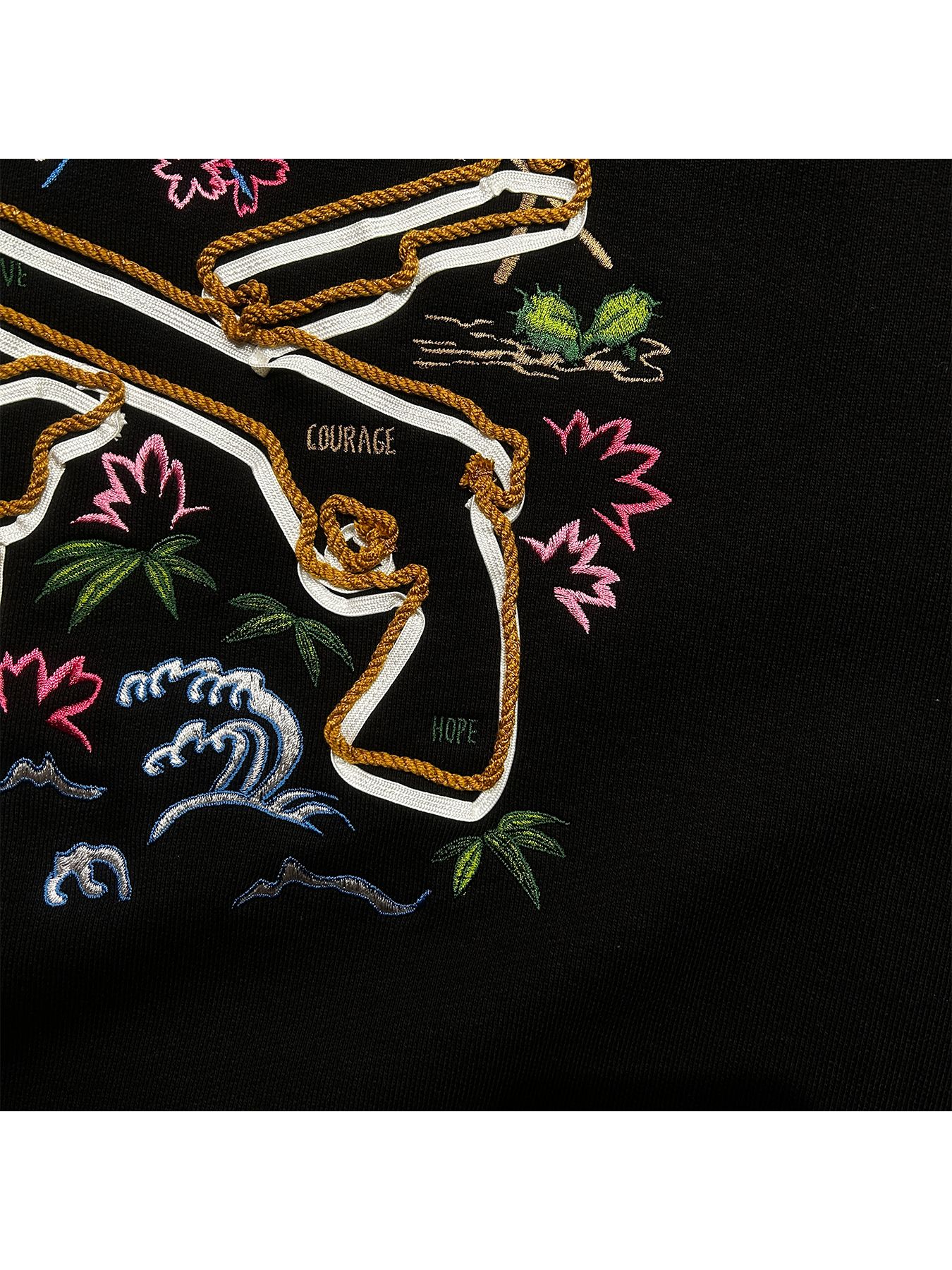 SOUVENIR SWEAT SHIRT / スーベニア スウェット / ブラック×ベージュ