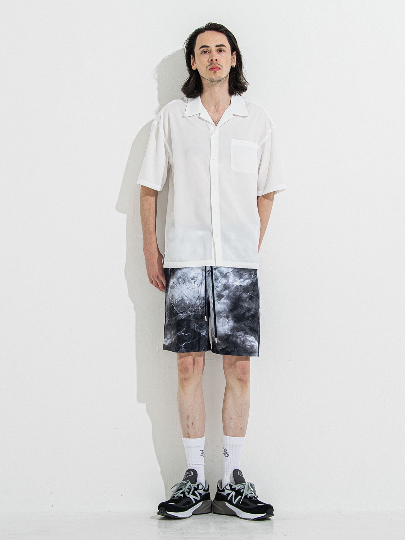 【予約品 】RASH SHORTS / ラッシュガード ショーツ / マーブルブラック