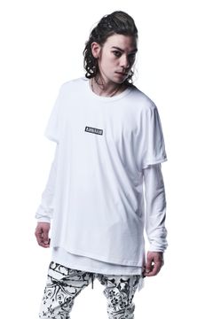LayerdLongSleevesT-Shirts Tシャツ BEATENJIKU / White&White 【kiryuyrik】