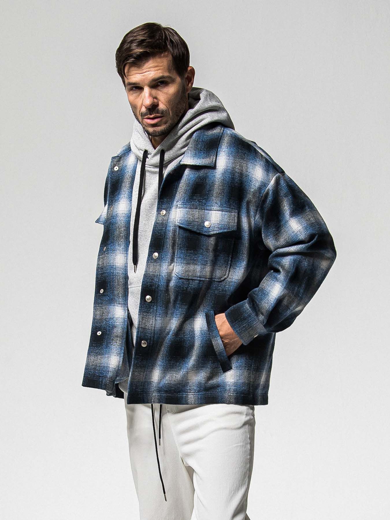 【予約品 8月31日(日) 締切】FLANNEL CHECK JK / フランネルチェック ジャケット / ブルー
