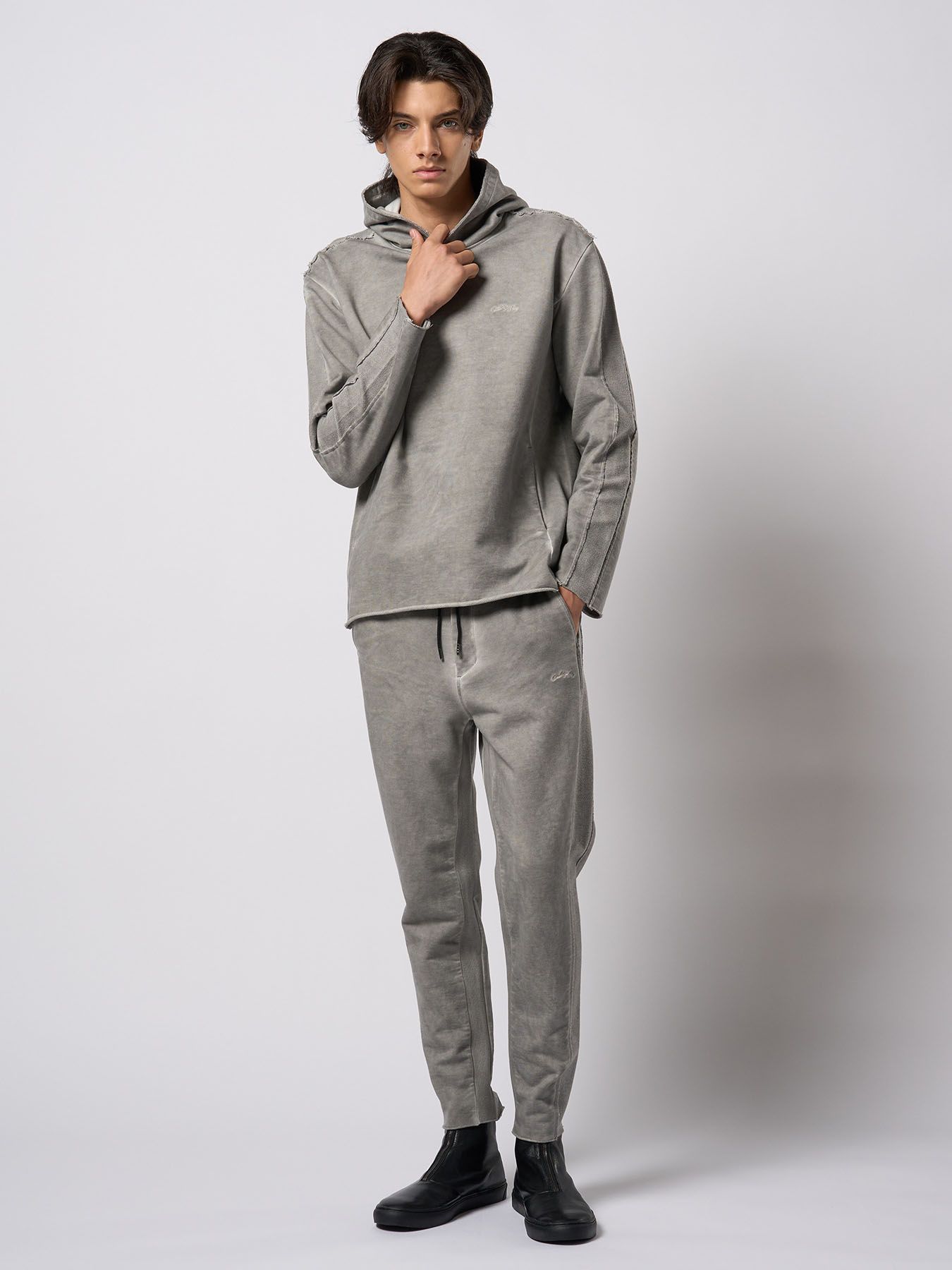 【予約品 9月23日(火) 締切】cut-off pull parker / カットオフ プルパーカー / ライトグレー