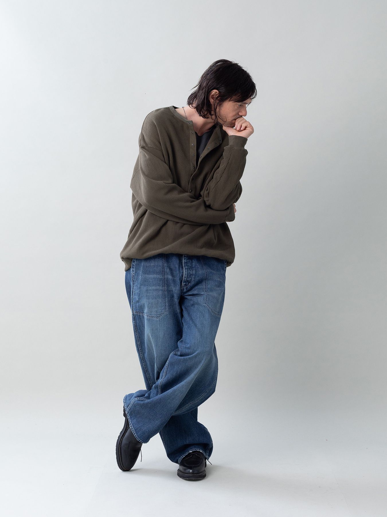 【予約品 5月27日(水) 締切】Deepfront / レールニット カットソー / ベージュ