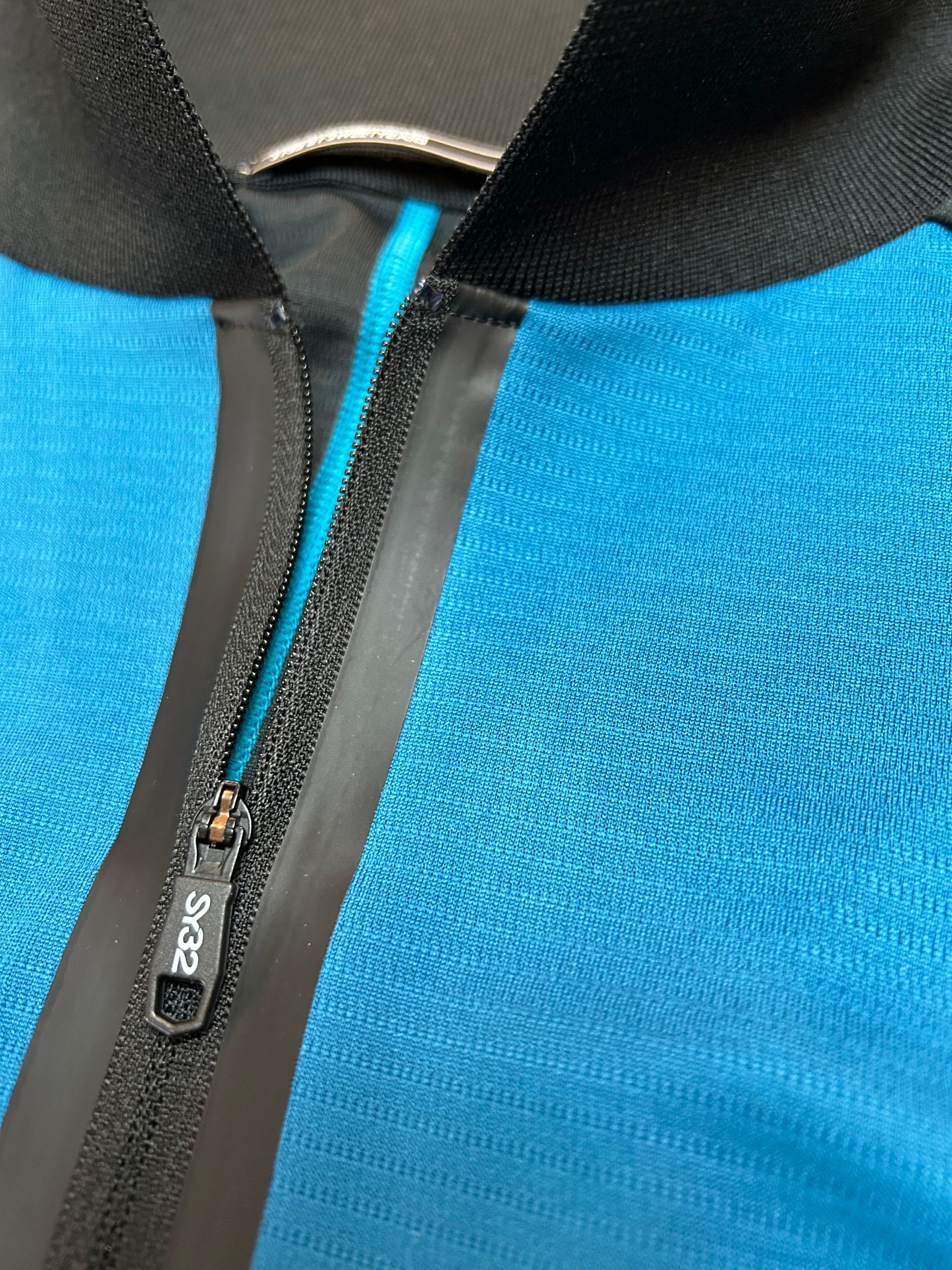 LASER ZIP UP POLO / ブルー