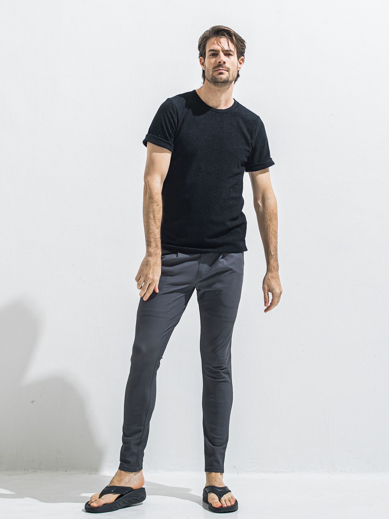 【予約品 2月15日(日) 18:00 締切】PILE ROLL UP TEE / パイルロールアップTシャツ / ブラック