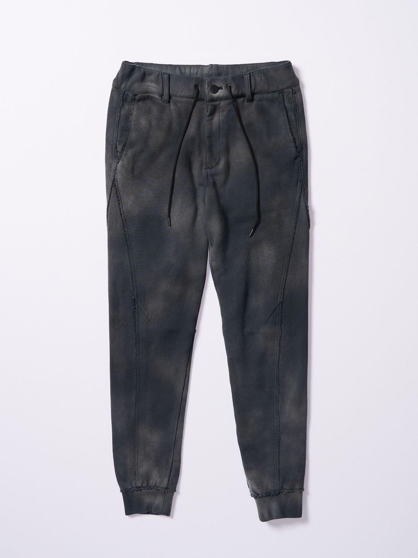 【予約品 4月19日(日) 18時締切】fade switching rib sweat pants / フェードスイッチング リブスウェットパンツ / フェードブラック