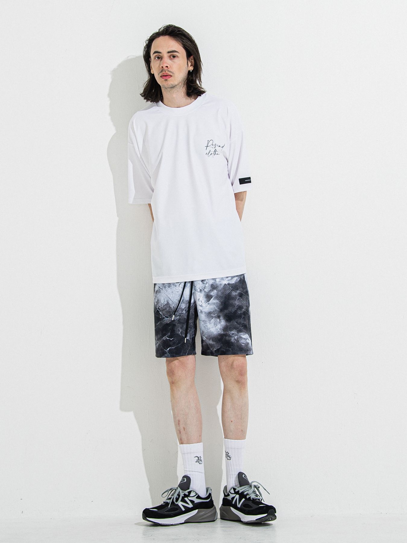 【予約品 】RASH SHORTS / ラッシュガード ショーツ / マーブルブラック