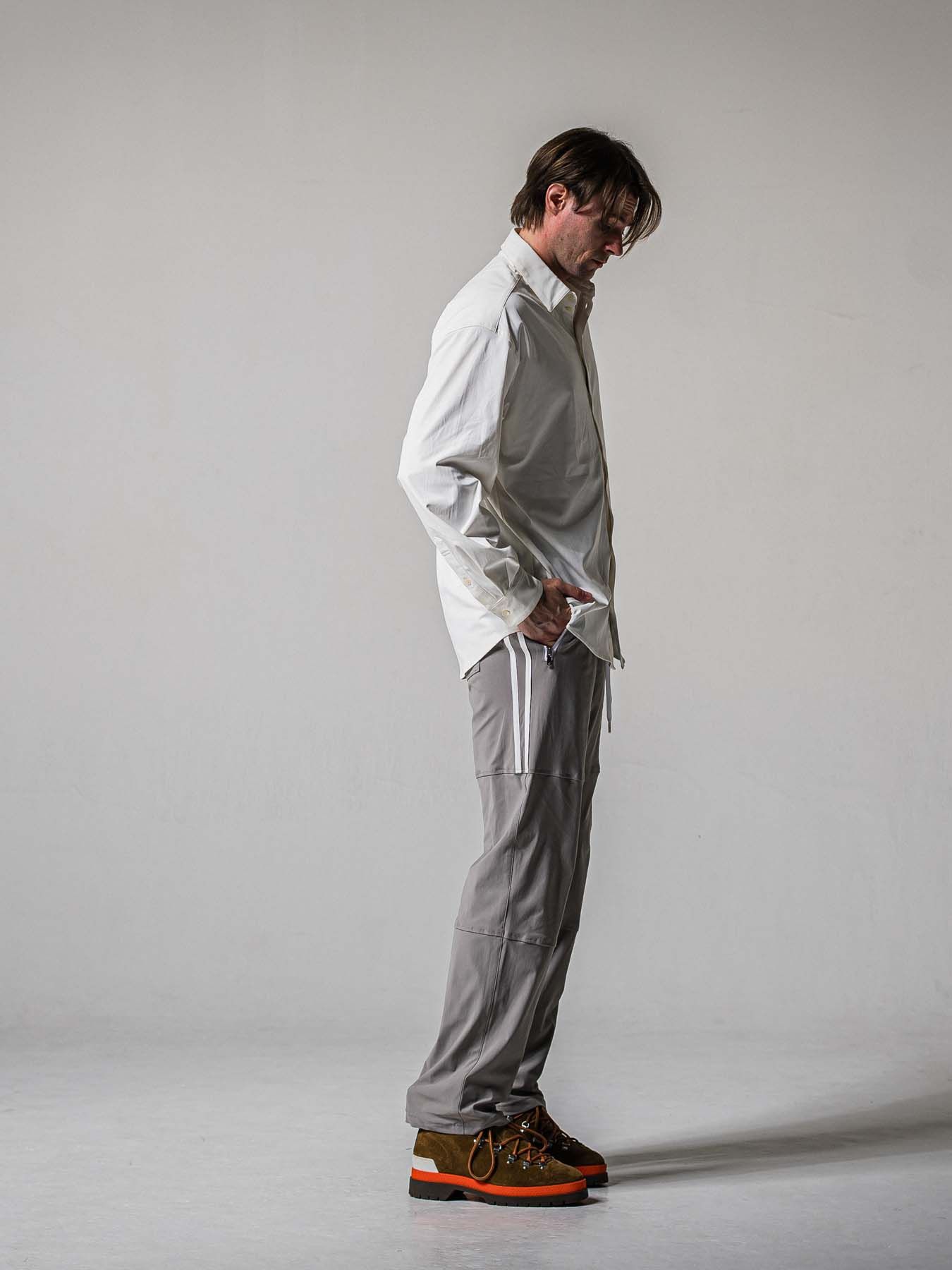 【予約品 11月16日(日) 締切】JONSON LINE WIDE PT / ジョンソン ライン ワイドパンツ / グレー×ホワイト