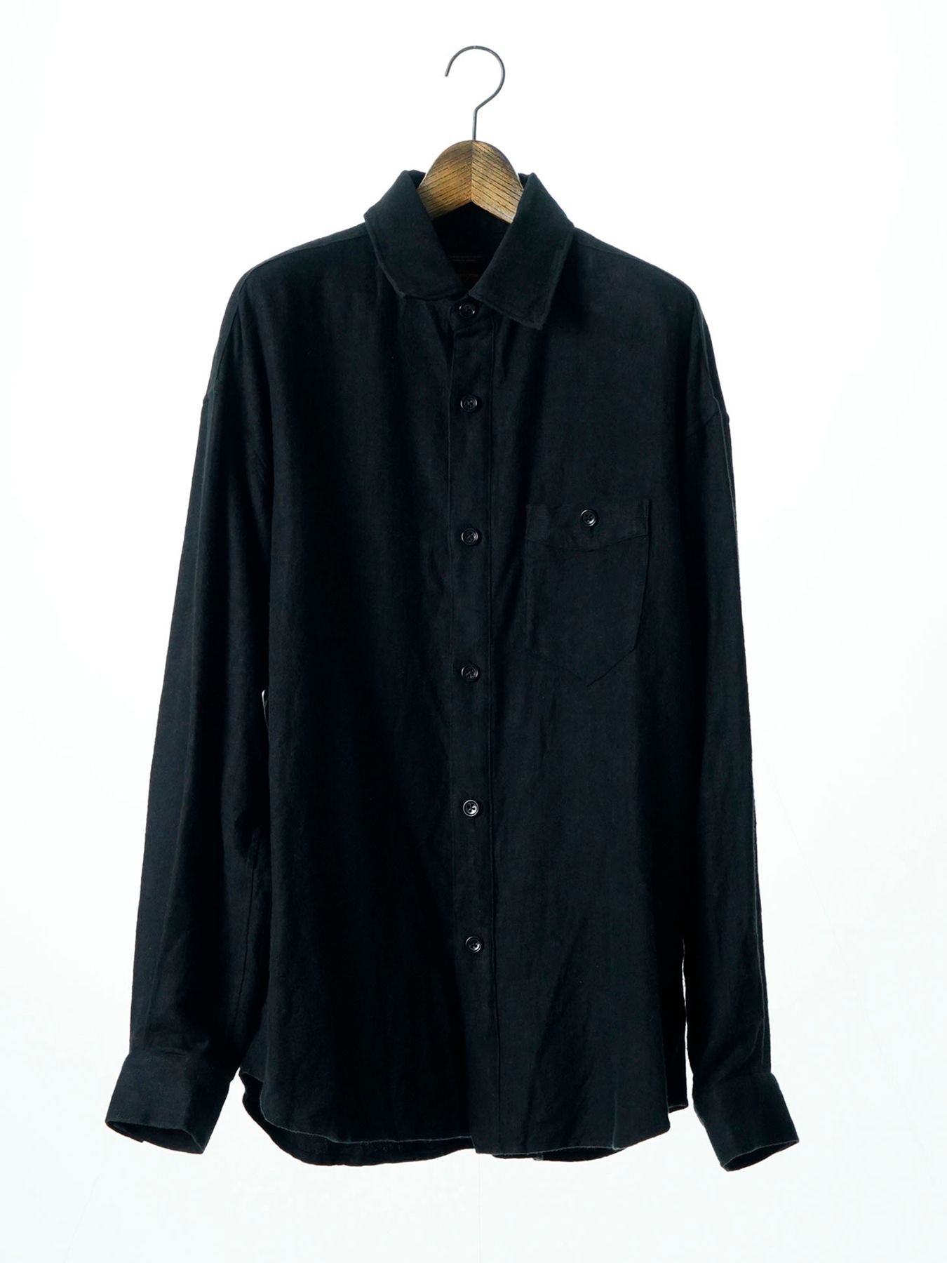 【予約品 5月7日(水)AM10時  締切】Brushlinen / リネンシャツ / ブラック